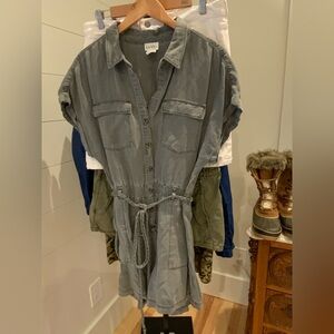 Nicole Miller Gray Cotton Denim Jumpsuit